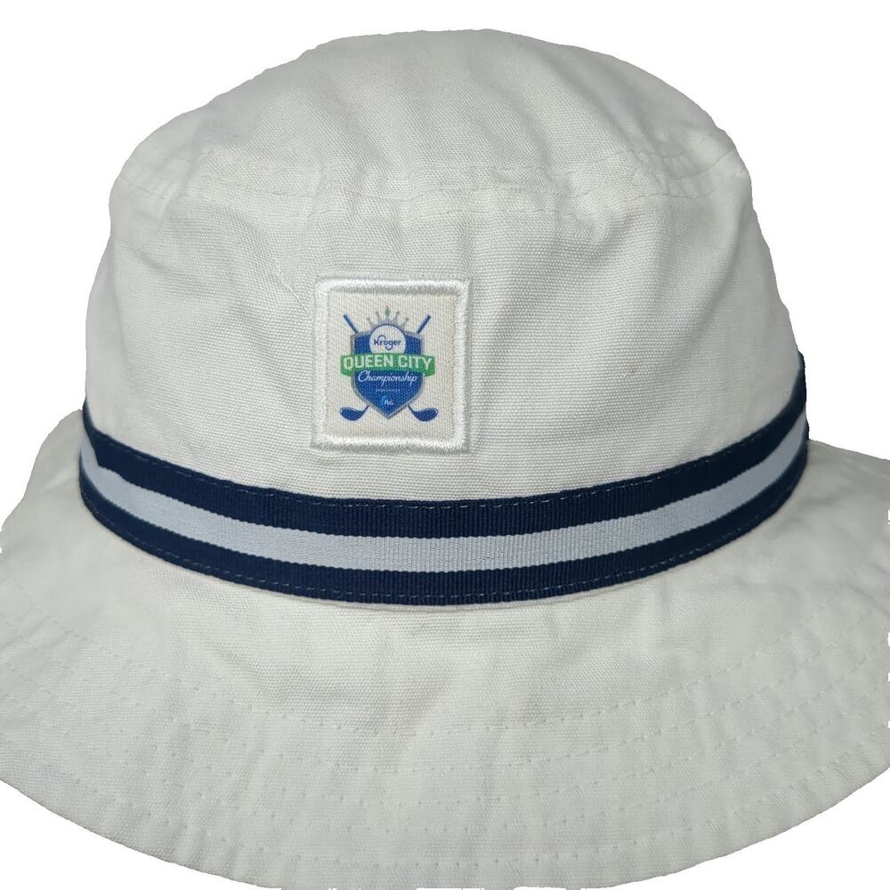 Imperial Bucket Hat White M Kroger Queen City Championship Golf Striped